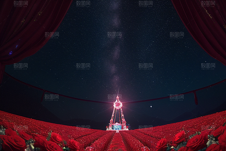 红宝石梦境水晶与星空闪耀