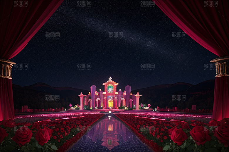 红宝石梦境水晶与星空闪耀