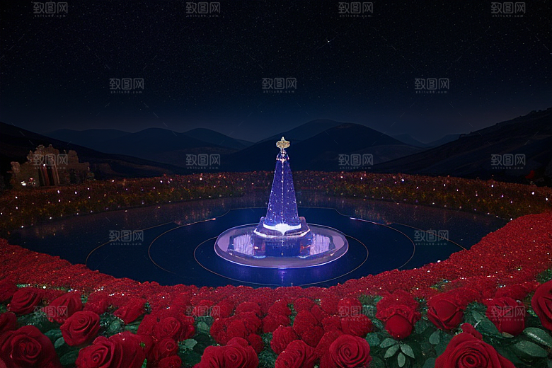 红宝石梦境水晶与星空闪耀