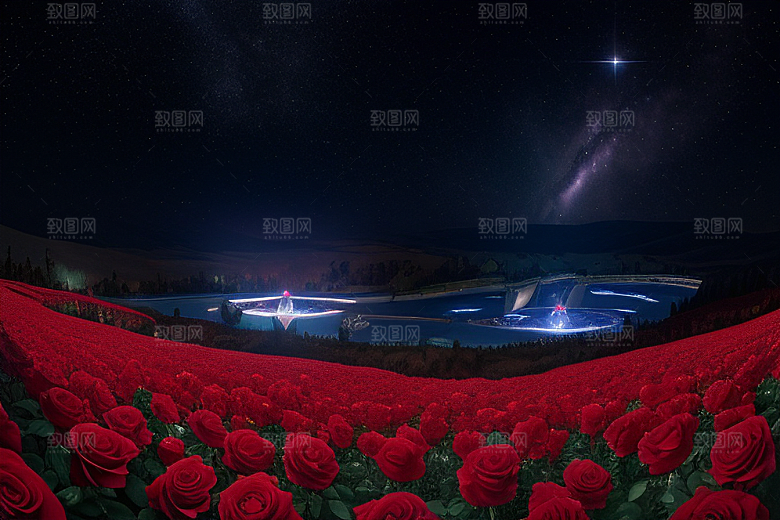 星空倾泻红宝石梦幻之美