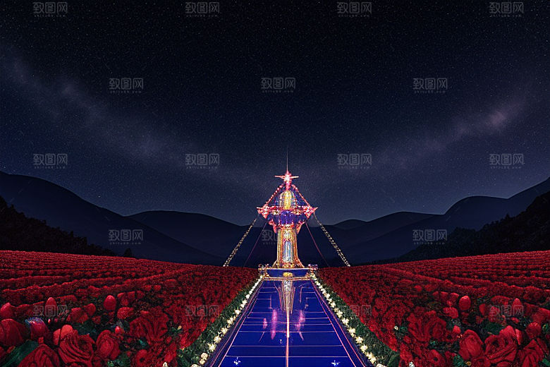 星空倾泻红宝石梦幻之美