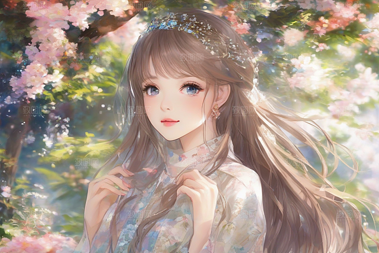 绝美姿态美艳女子独享绚丽背景的完美瞬间