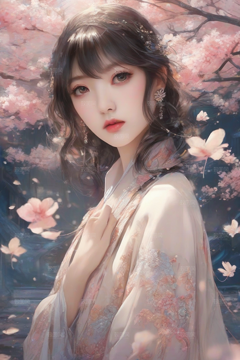 绝美姿态美艳女子独享绚丽背景的完美瞬间