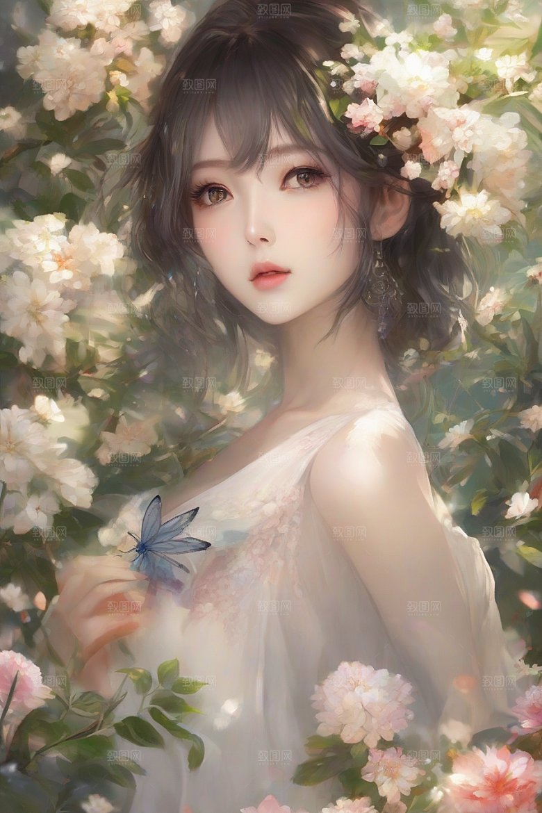 绝美姿态美艳女子独享绚丽背景的完美瞬间