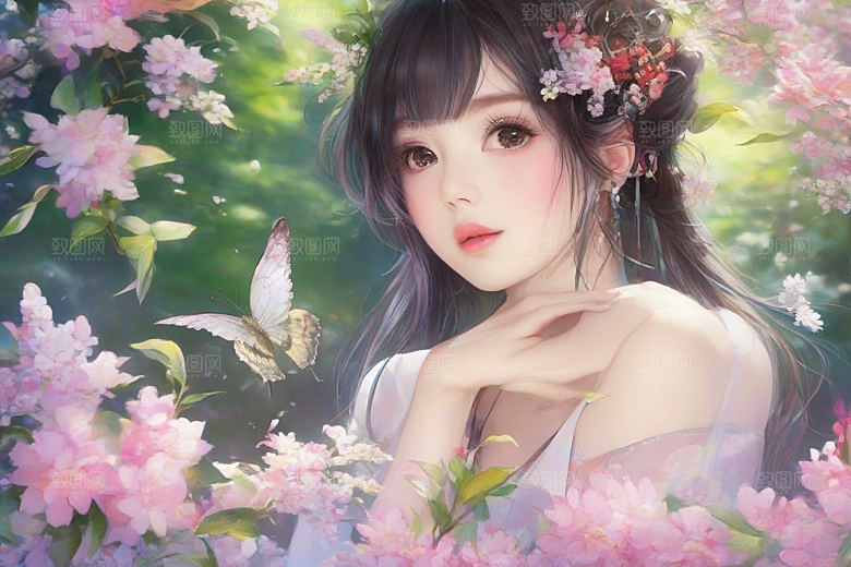 绝美姿态美艳女子独享绚丽背景的完美瞬间