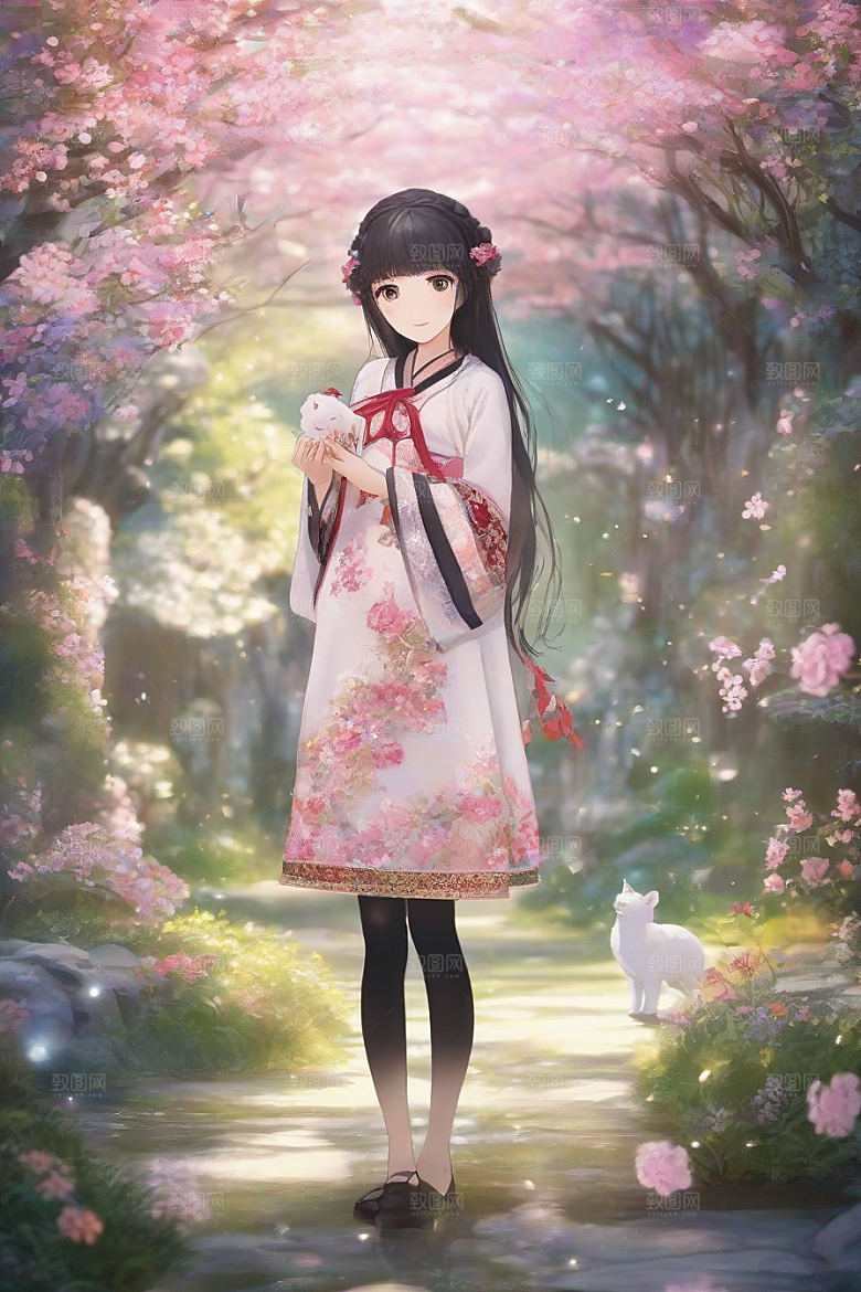 风情万种绚丽背景下的迷人女子独占光芒