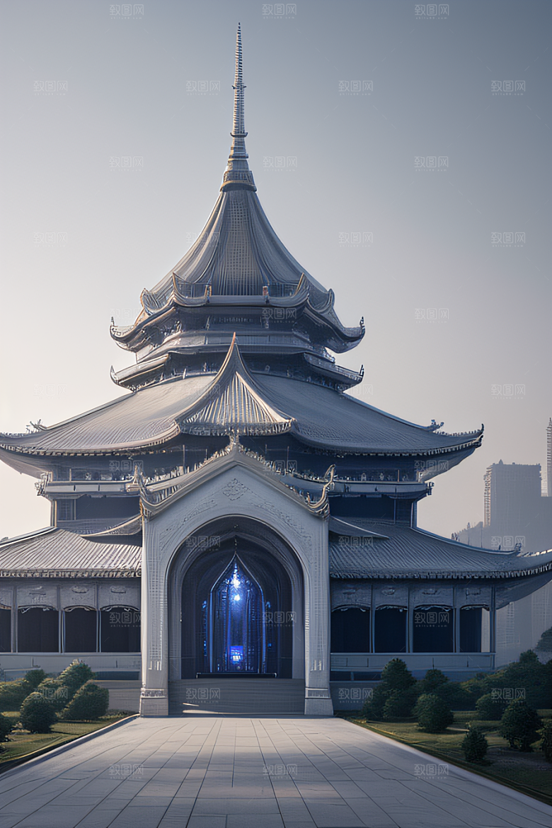 透明翅膀天使环绕幽淡烟雾缭绕