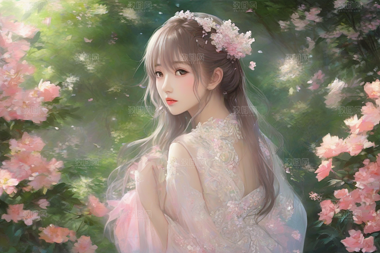 风情万种绚丽背景下的迷人女子独占光芒