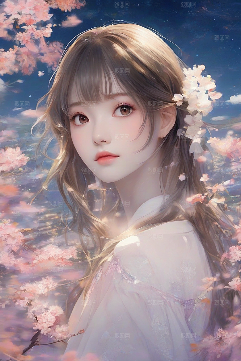 风情万种绚丽背景下的迷人女子独占光芒