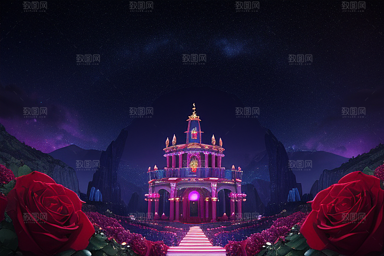 星空下的雅典娜梦幻景观