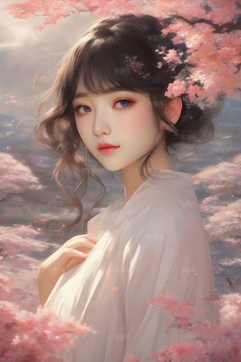 风情万种绚丽背景下的迷人女子独占光芒
