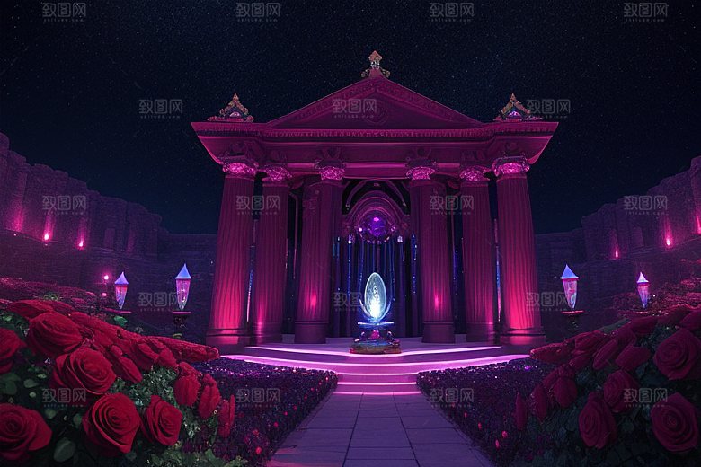 星空下的雅典娜梦幻景观