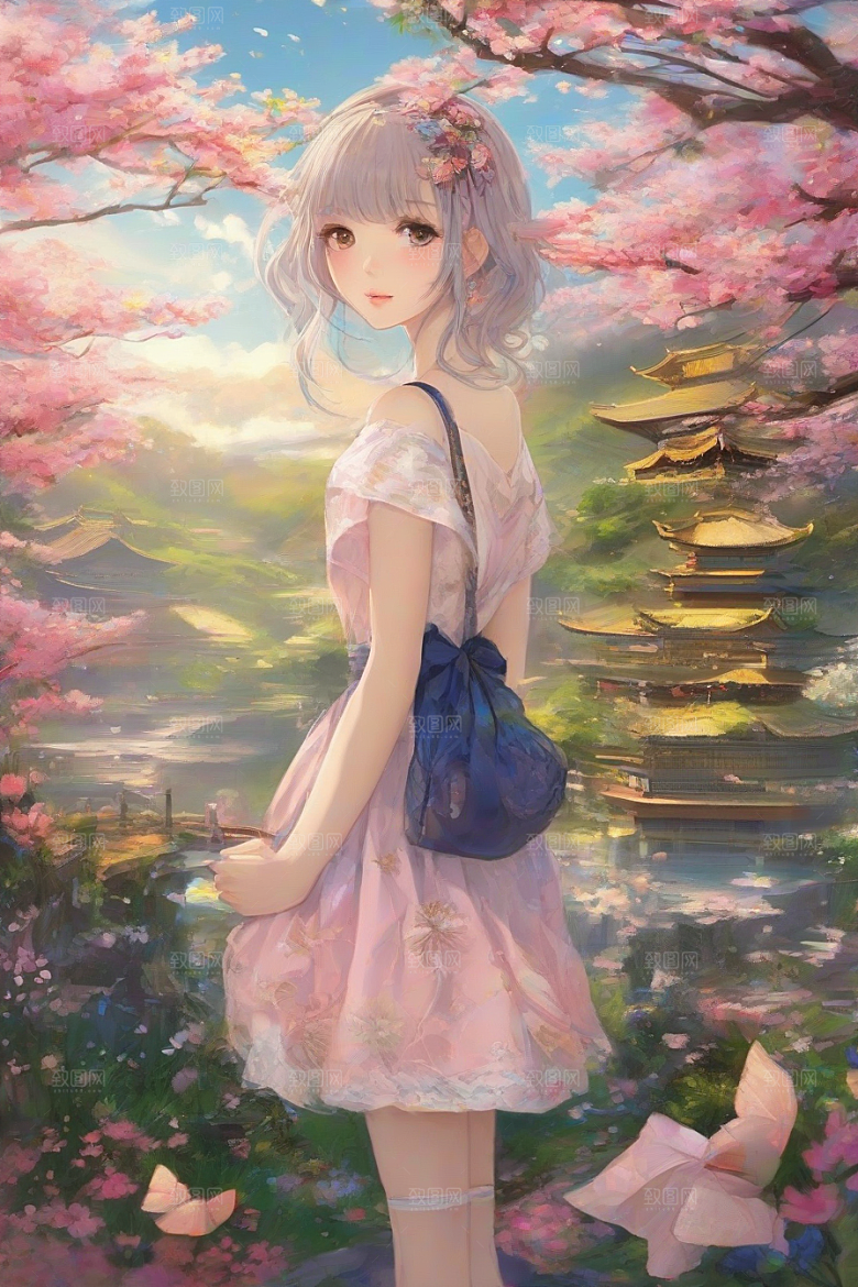 美丽璀璨绚丽背景中的绝美女子尽显风采