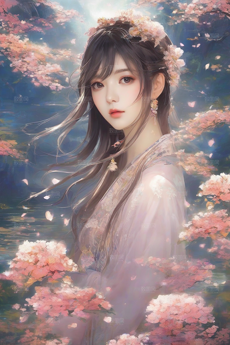 绝美时刻美艳女子独步绚丽背景的绝佳姿态