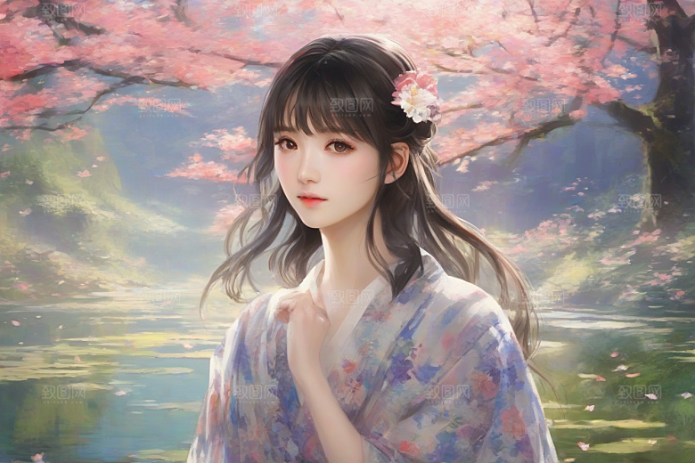 绝美时刻美艳女子独步绚丽背景的绝佳姿态