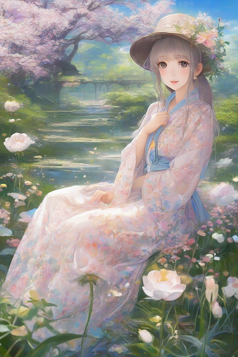 绝美时刻美艳女子独步绚丽背景的绝佳姿态