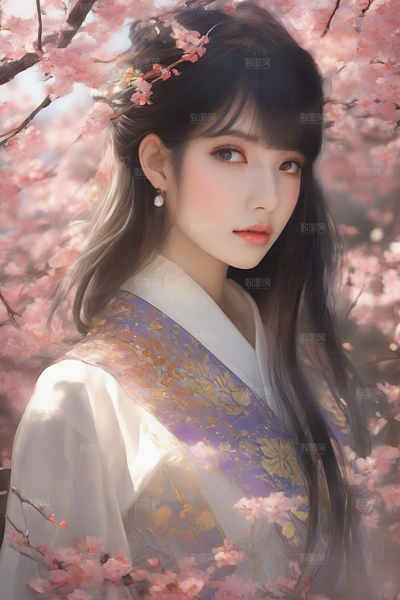 绝美时刻美艳女子独步绚丽背景的绝佳姿态