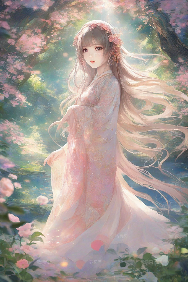 绝美时刻美艳女子独步绚丽背景的绝佳姿态