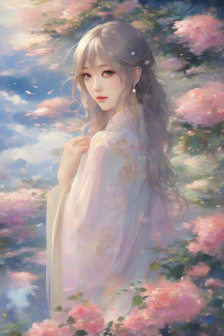 绝美时刻美艳女子独步绚丽背景的绝佳姿态