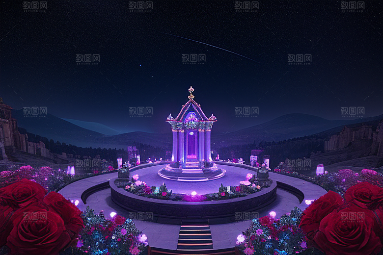 红宝石梦境闪耀于星空