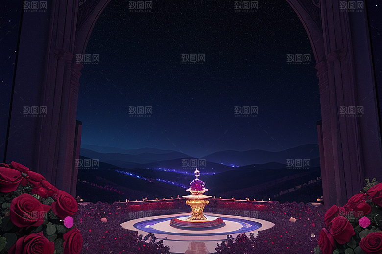 红宝石梦境闪耀于星空