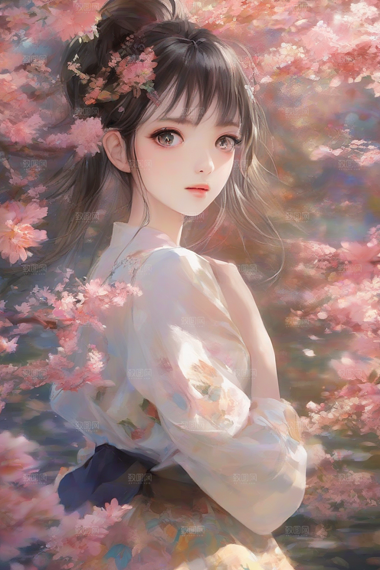 绝美时刻美艳女子独步绚丽背景的绝佳姿态