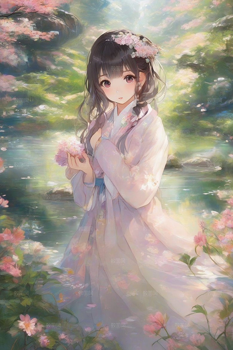 绝美时刻美艳女子独步绚丽背景的绝佳姿态