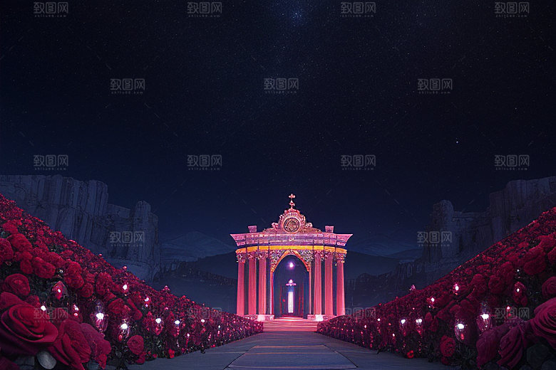 红宝石梦境闪耀于星空