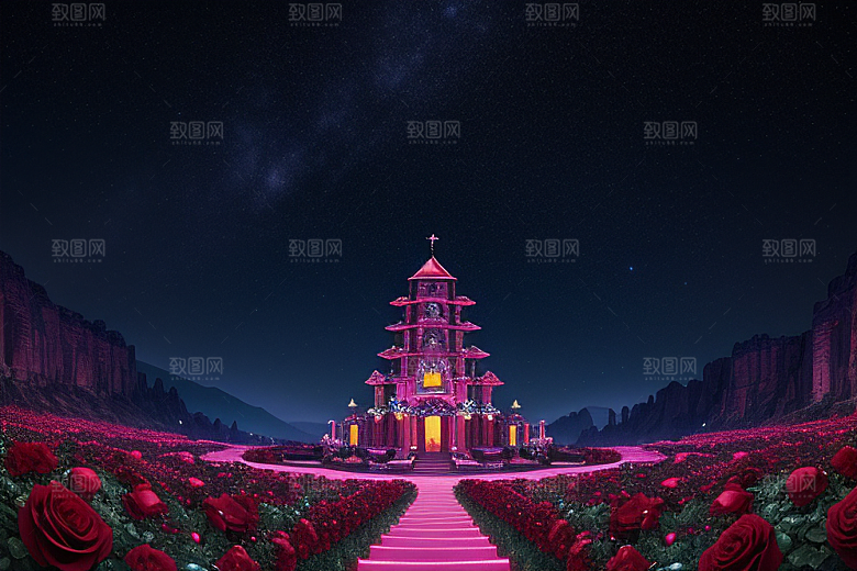 红宝石梦境闪耀于星空