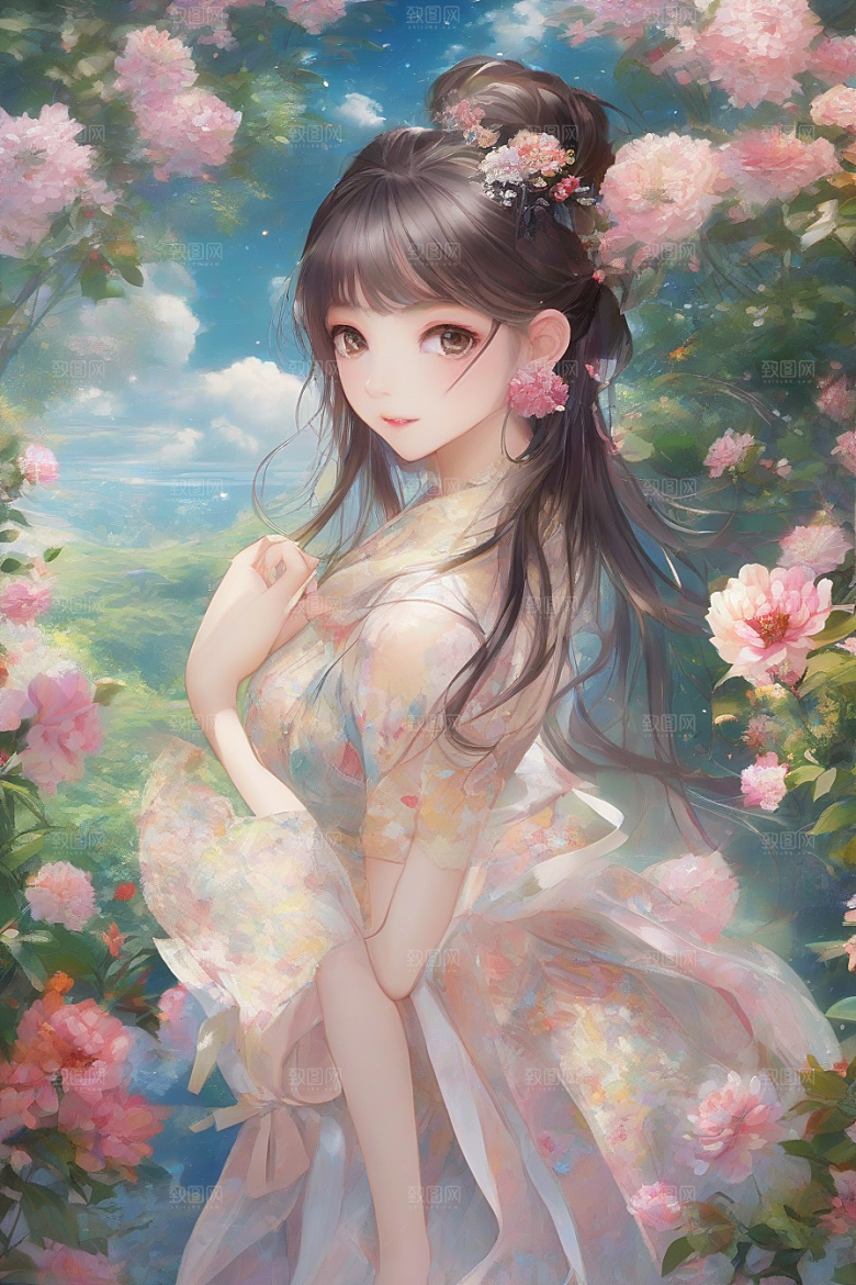 风采绝伦绚丽背景下的迷人女子展现魅力