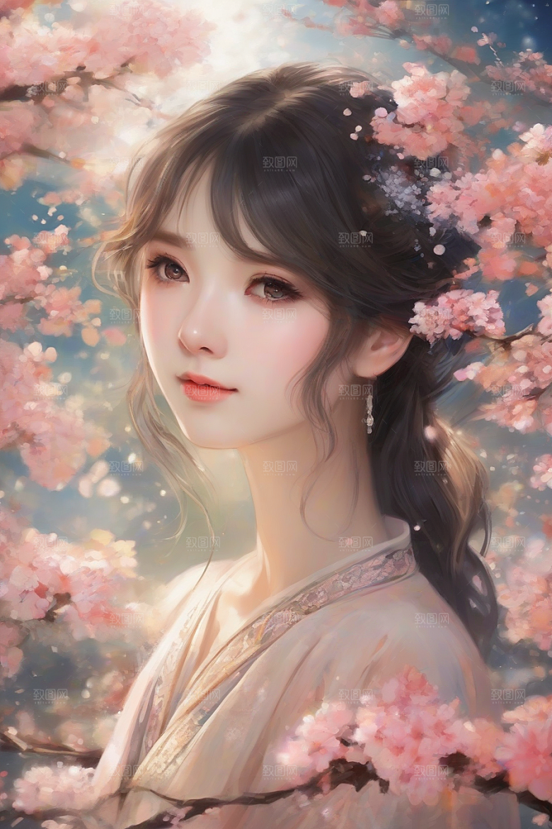 风采绝伦绚丽背景下的迷人女子展现魅力
