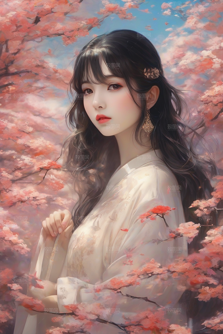 风采绝伦绚丽背景下的迷人女子展现魅力