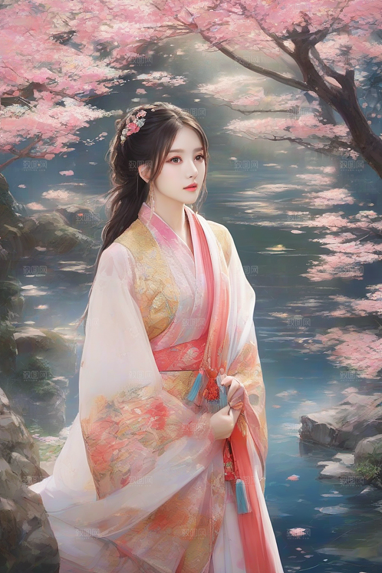 风采绝伦绚丽背景下的迷人女子展现魅力
