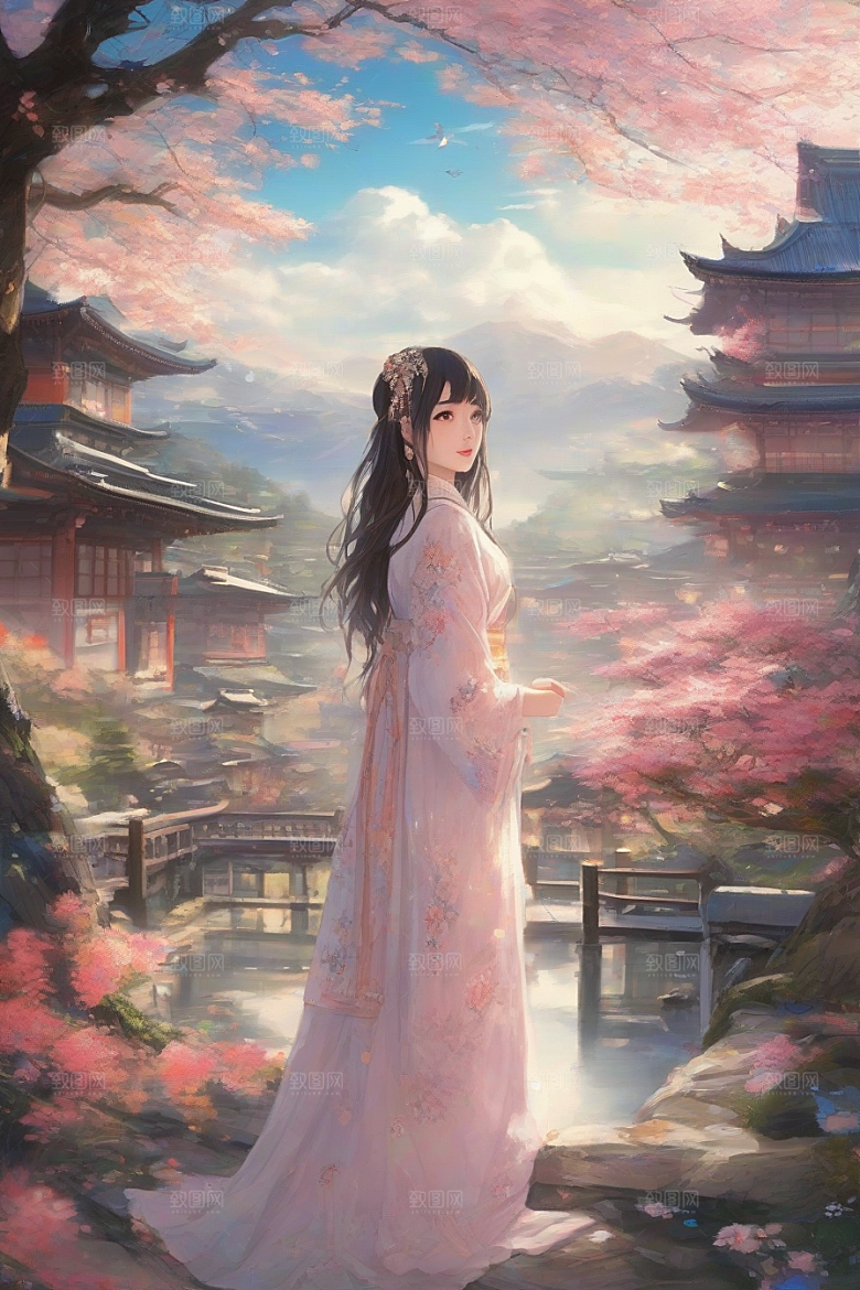 光芒四射美丽少女与绚丽背景的完美融合
