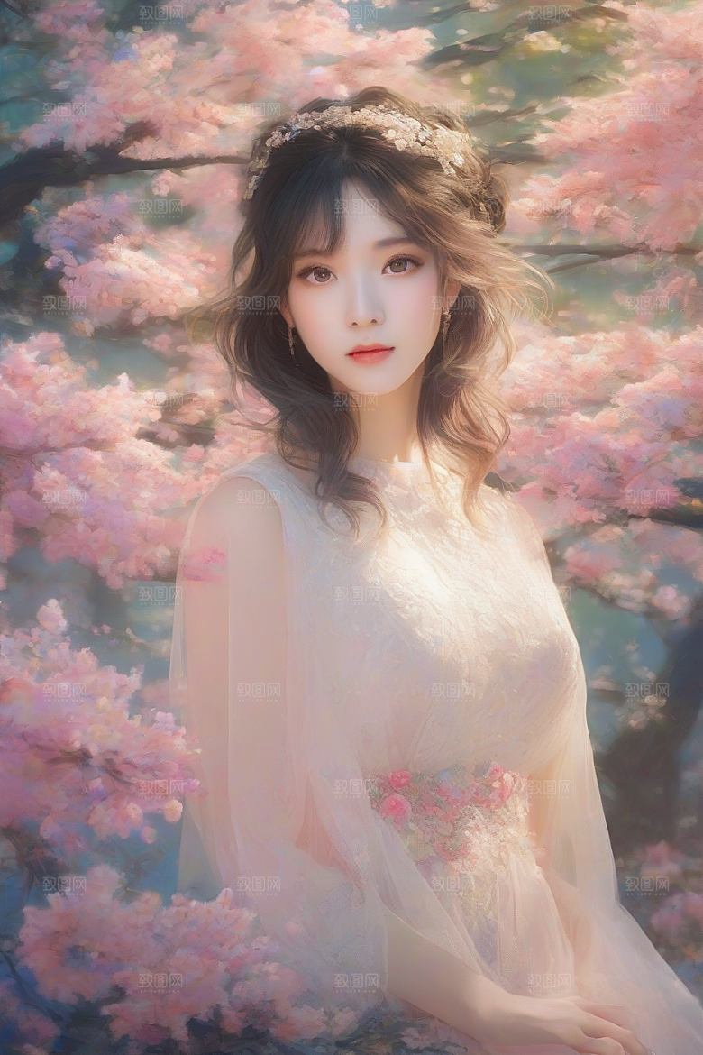 光芒四射美丽少女与绚丽背景的完美融合