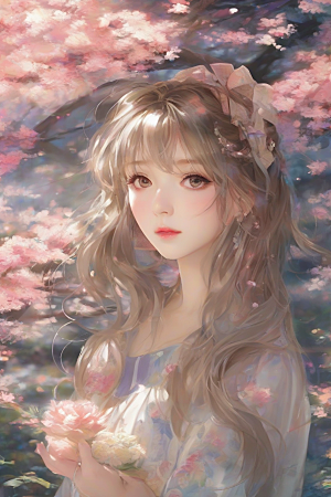 光芒四射美丽少女与绚丽背景的完美融合