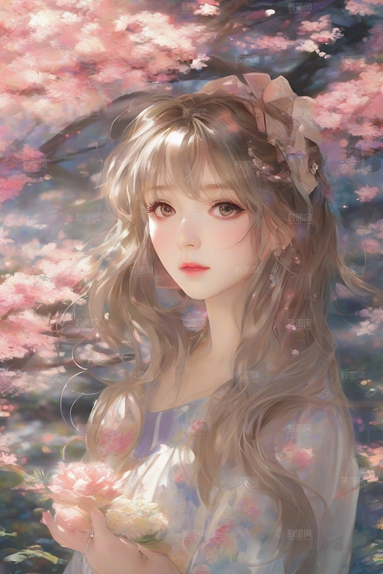 光芒四射美丽少女与绚丽背景的完美融合