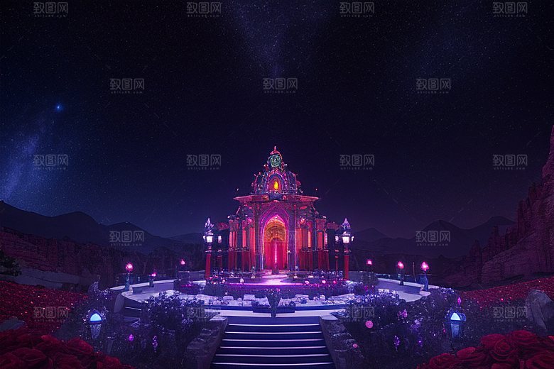 广角梦幻璀璨红宝石