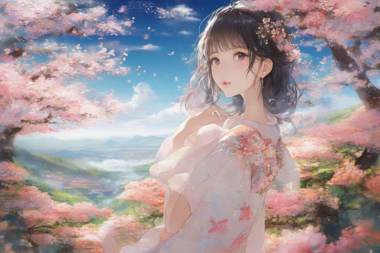 绝美姿态美艳女子独享绚丽背景的华美瞬间