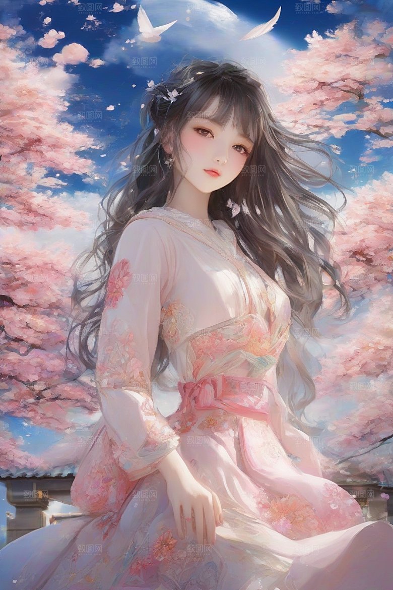 风情万种绚丽背景下的迷人女子