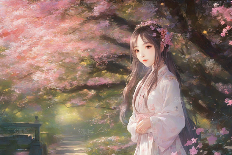 绝美姿态美艳女子独享绚丽背景的华美瞬间