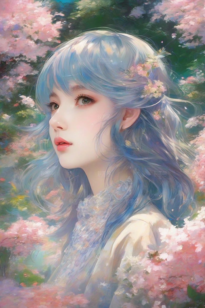 风情万种绚丽背景下的迷人女子
