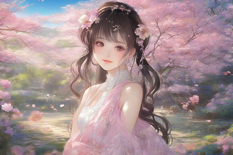 绚烂光芒绚丽背景中的绝美女子展现魅力