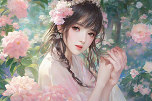 完美呈现美丽少女与绚丽背景的完美碰撞