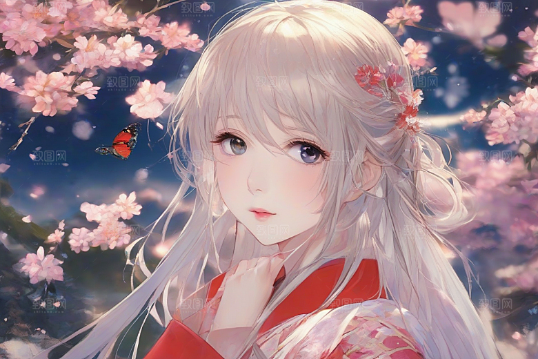 完美呈现美丽少女与绚丽背景的完美碰撞