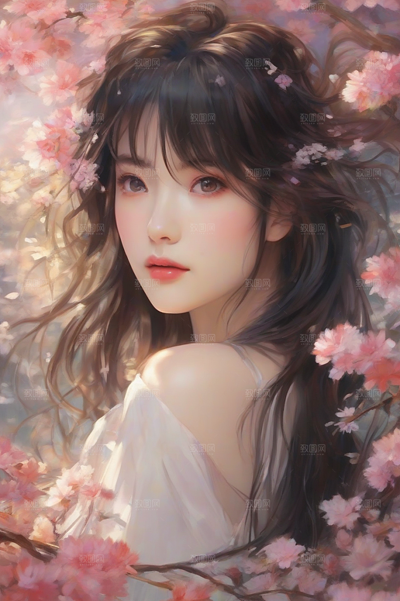 完美呈现美丽少女与绚丽背景的完美碰撞