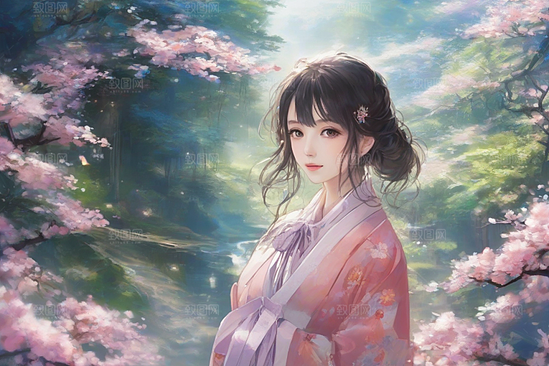 绝美瞬间美丽少女独享绚丽背景的魅力展现