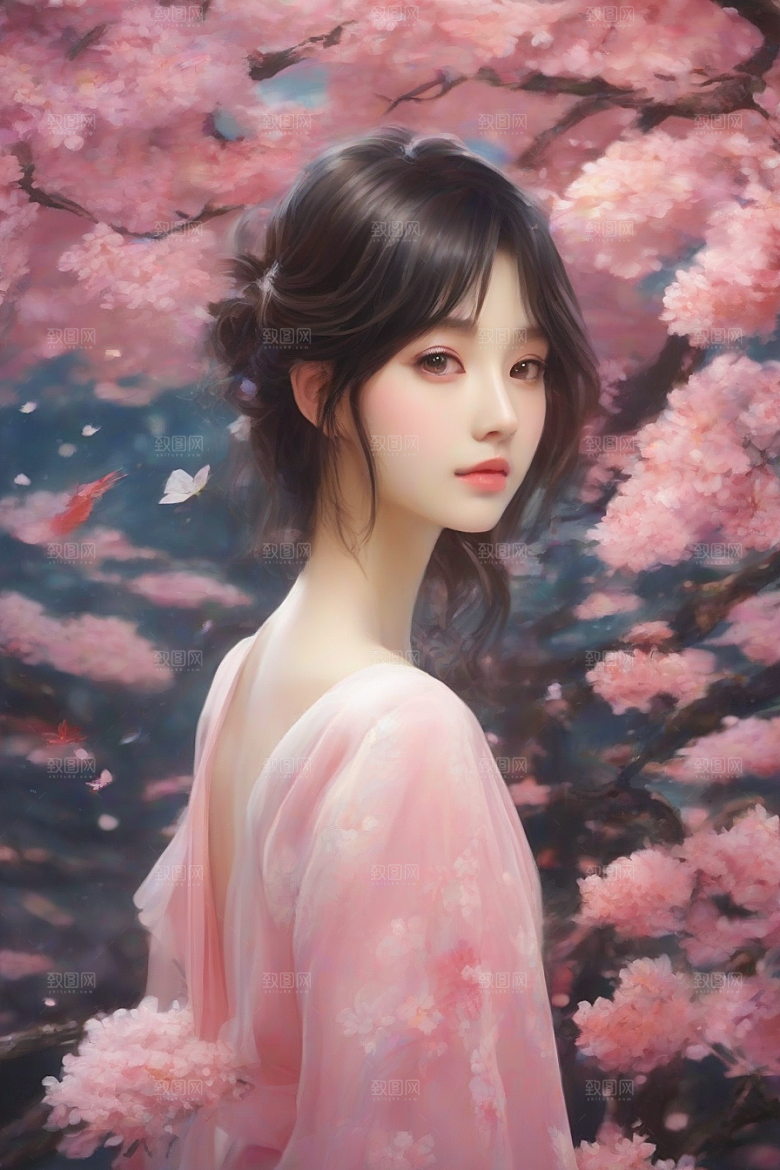 美丽闪耀美艳女子独步绚丽背景的绝佳时刻