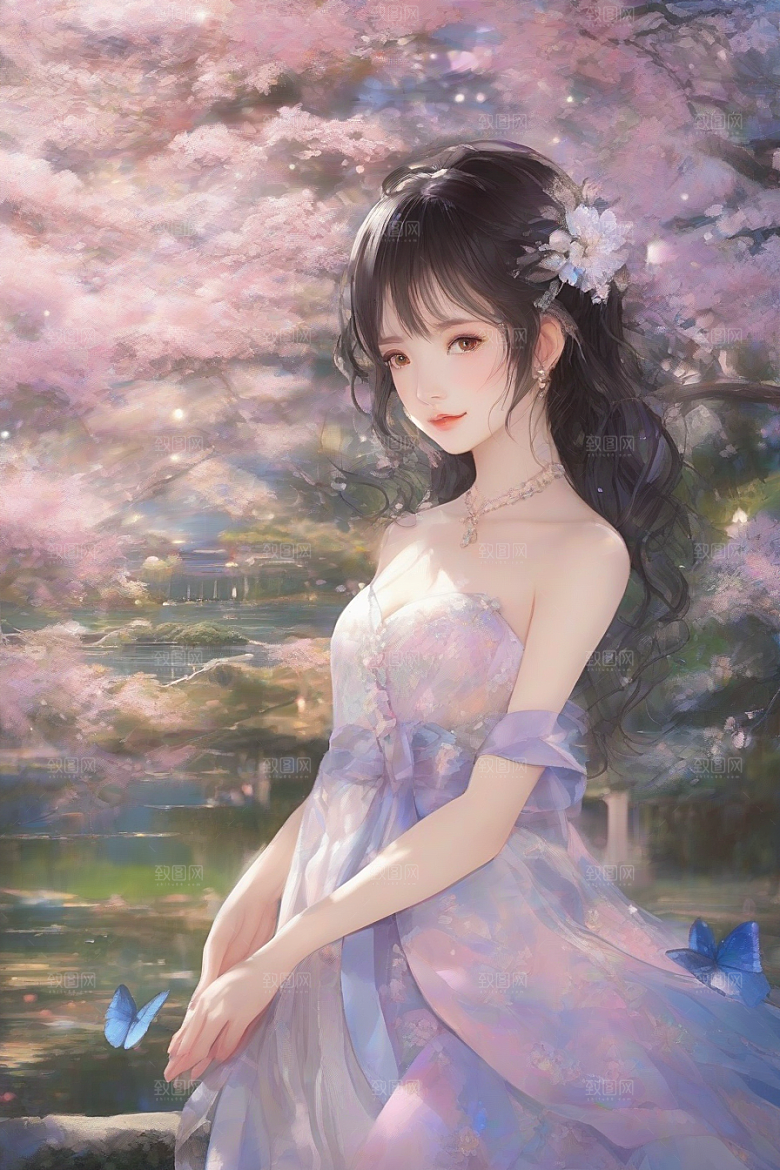 美丽闪耀美艳女子独步绚丽背景的绝佳时刻