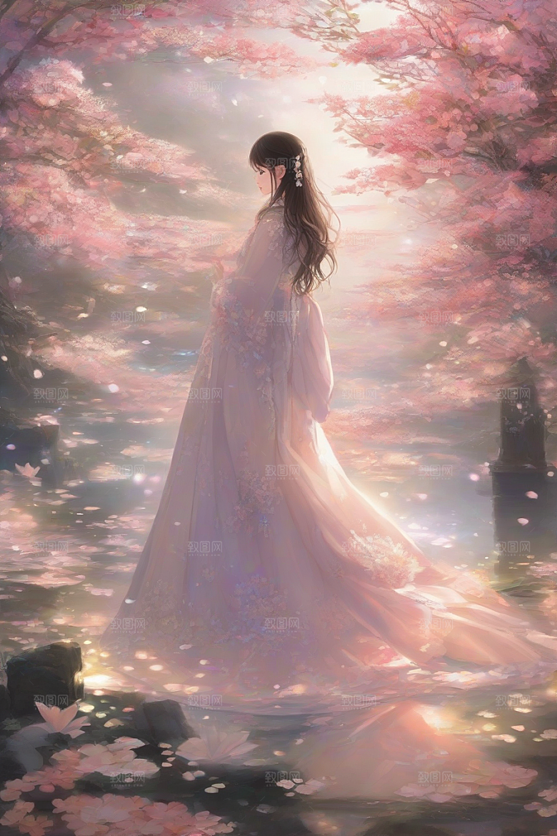 美丽闪耀美艳女子独步绚丽背景的绝佳时刻